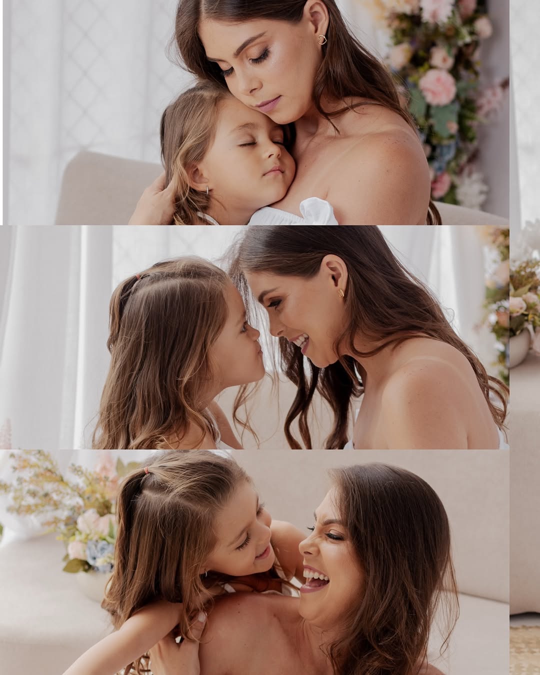 Ensaio Dia das Mães - Mãe e filha em momentos de carinho